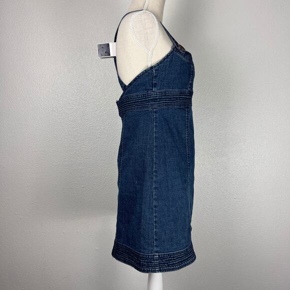 Rewind Denim Mini Dress Size 9 Button Strap Y2K 90s Streetwear Festival - Picture 4 of 10